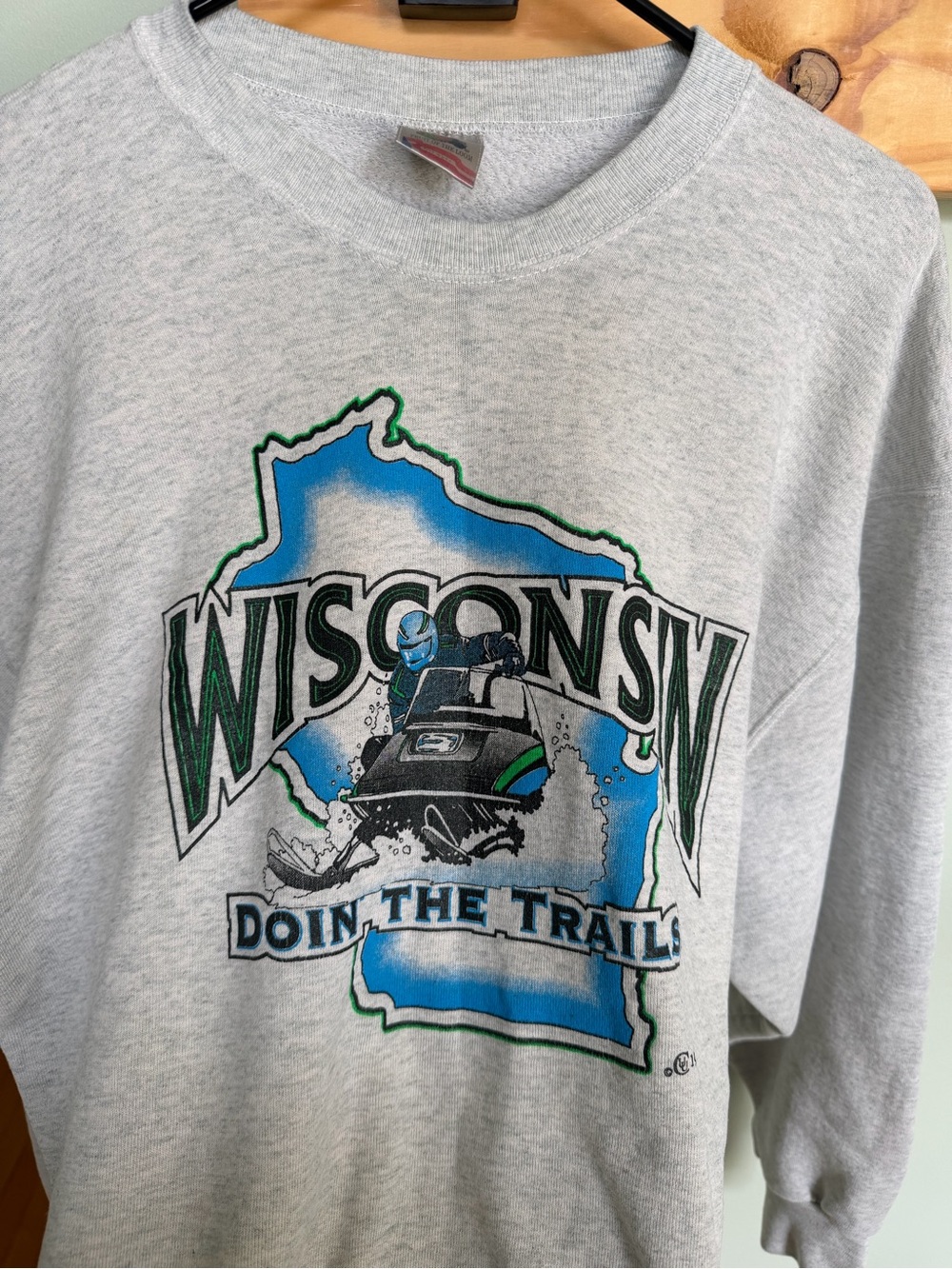 Vintage Wisconsin Snowmobile Crewneck